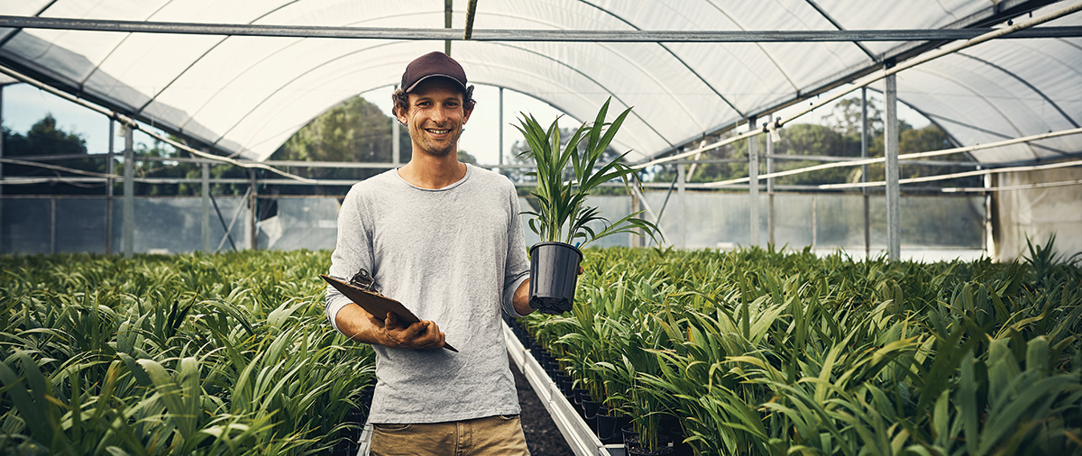 farmer standing in greenhouse