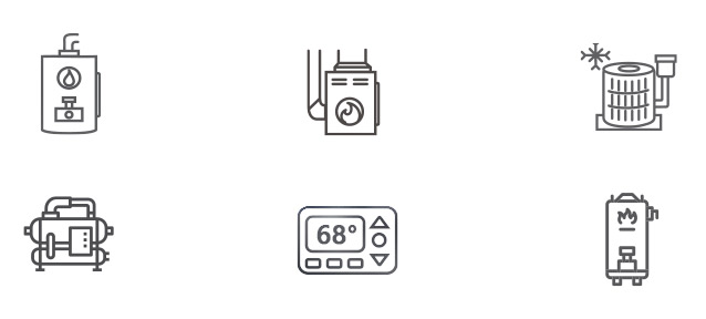 icons showing the various appliances listed below